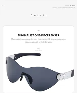 Detailansicht minimalistischer einteiliger Gläser mit leichtem rahmenlosem Design