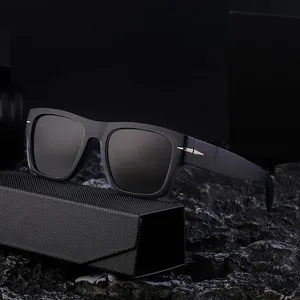Polarized Square Frame Sunglasses Men Vintage PC TAC Lens UV400 Outdoor Driving Fishing Sports Fashion Sun Glasses