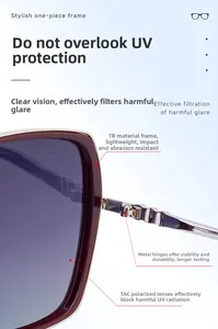 Detail of durable metal hinges and lightweight TR frame on square polarized sunglasses