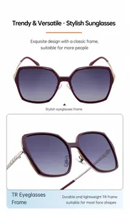 Detail of square wine red sunglasses with TR frame and lightweight silver metal temples