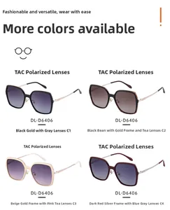 Polarized TAC lens details for square sunglasses in four stylish color combinations