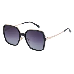 Fashion Square Polarized Sunglasses For Women Men Oversized TAC Lenses UV400 Protection Metal Frame Eyewear Driving Sun Glasses