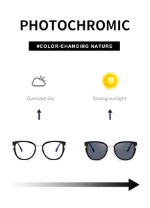Comparación de lentes fotocromáticas que cambian de claras a oscuras con el sol en las gafas