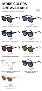 Multiple color options for ZS-98311 large frame sunglasses with HD UV400 protection