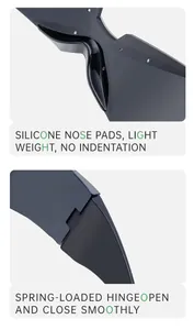 Détails des plaquettes de nez en silicone et charnières à ressort de lunettes punk