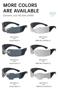 Vue détaillée de lunettes punk avec verres UV400 et accents métalliques de flammes