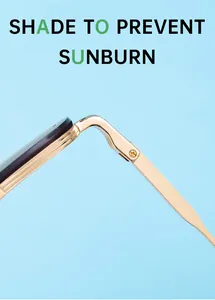 Detail of high-gloss gold metal hinge and screw connection on aviator sunglasses