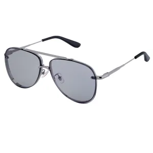 Men's aviator sunglasses with gunmetal frame and gray lenses for outdoor sun protection