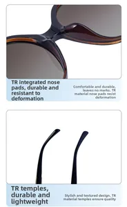 Details von Polarisierte Sonnenbrille aus TR-Material mit integrierten Nasenpads und Bügeln