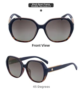 Details einer Schildpatt-Sonnenbrille mit braunem Verlaufsglas und goldenen Bügeln