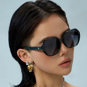 Vintage Oversize-Square-Polarisations-Sonnenbrille für Damen mit Farbverlaufsgläsern