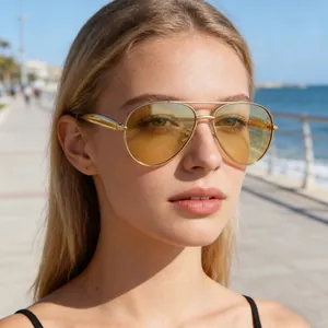 Fashion Metal Frame Pilot Sunglasses UV400 Protection Aviator Sun Glasses For Men Women Outdoor Travel Driving Eyewear