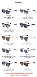 Collection of square frame sunglasses with various frame colors and metallic temple details