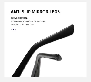 Dettaglio delle stanghette curve antiscivolo sugli occhiali neri cat-eye stabili
