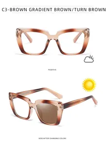 Occhiali cat eye con montatura sfumata marrone C3 e lenti fotocromatiche