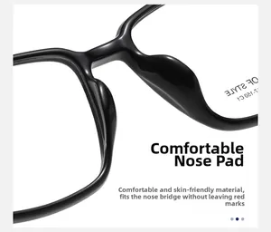 Close-up of integrated skin-friendly nose pads on black vintage oversized eyeglass frames