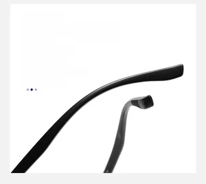 Detailed view of ergonomic anti-slip temples on square frame glasses for secure fitting