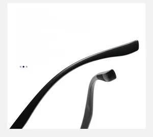 Detail view of anti-slip curved eyeglass temples for comfortable ear fit and stability