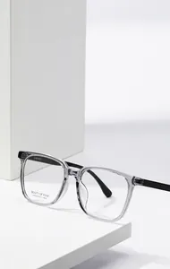 Detail of square glasses frame in grey acetate with size specs AT68633 53-17-148