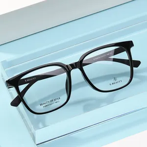 Classic black square frame glasses for women, fashion optical eyewear in a modern style