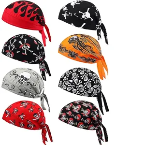 Cappelli da pirata traspiranti con varie stampe di teschi e fiamme per ciclismo