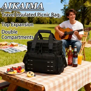 Tactical Insulated Picnic Bag Expandable Large Capacity Waterproof Cooler Bag For Outdoor Camping Hiking Travel Lunch Bag