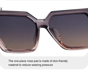 Detail der quadratischen Sonnenbrille mit hautfreundlichen integrierten Nasenpads