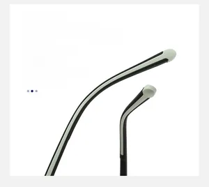 Detail view of ergonomic dual-color anti-slip silicone temple tips for eyewear stability