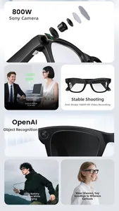 Detalle de la cámara Sony de 8MP y el sistema de IA en las gafas inteligentes
