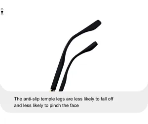 Détail des branches ergonomiques antidérapantes sur lunettes de soleil noires