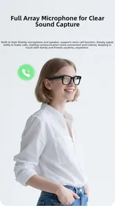 Detalle de gafas inteligentes con micrófono y altavoces para llamadas de voz