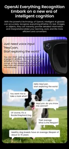 Primer plano de gafas inteligentes con IA y cámara para reconocimiento de objetos y perros