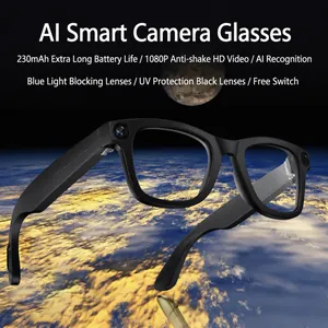Gafas de Cámara Inteligente IA 1080P HD Grabación de Video Antivibración Gafas de Sol Traducción Reconocimiento Objetos Bluetooth TR90 Gafas Plegables