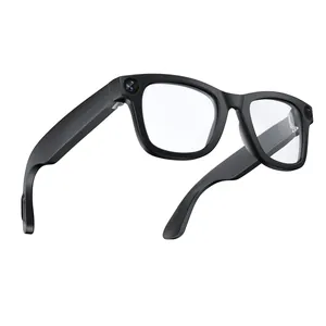 Gafas inteligentes con cámara 4K y visión IA en acabado negro mate premium