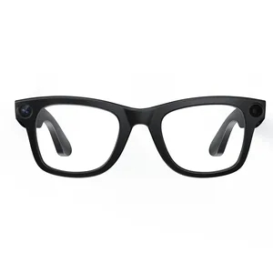 Gafas inteligentes AI con cámara HD y traductor, montura negra de acabado mate