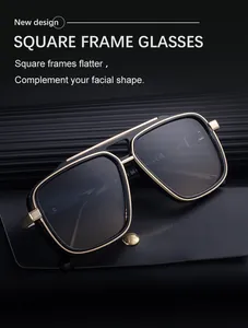 Détail macro de lunettes de soleil carrées polarisées avec monture à double pont