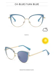 Gafas cat eye C4 Azul con lentes fotocromáticas sensibles a la luz que cambian al sol