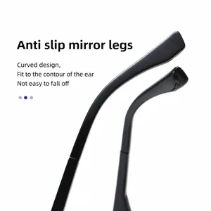 Détail des embouts de branches antidérapants incurvés pour montures de lunettes