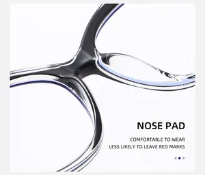 Macro shot of ergonomic integrated nose pads on trendy cat-eye optical frames
