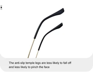 Détail des branches de lunettes de soleil antidérapantes avec embouts confortables en or