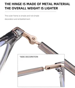 Detailed macro view of lightweight TR90 cat-eye frames with rose gold metal hinges