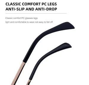 Detail of anti-slip black PC sunglasses temple with metal hinge for a secure fit