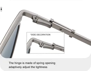 Macro detail of high-quality metal spring hinges and side decoration on cat-eye sunglasses