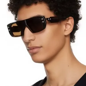 Modern Square Frame Sunglasses For Men UV400 Protection PC Metal Rivet Industrial Style Outdoor Driving Sun Glasses