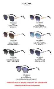 Options de couleurs des lunettes de soleil carrées avec branches évidées uniques