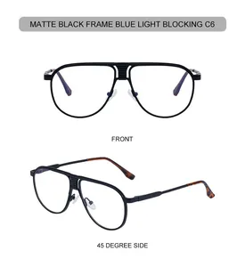Detail view of matte black pilot sunglasses showing front and side profile features