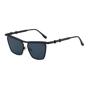 Men Fashion Cat Eye Sunglasses Zinc Alloy Metal Frame PC Lens UV400 Protection Modern Outdoor Sunshade Eyewear Eyeglasses