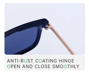 Détail de la charnière en métal antirouille et mécanisme de pliage de la lunette de soleil