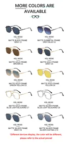 Multiple color options of square frame sunglasses with double bridge and matte finish