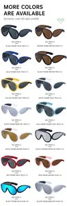 Gedetailleerde catalogus met 14 kleuren voor UV400 oversized sport- en wielerbrillen